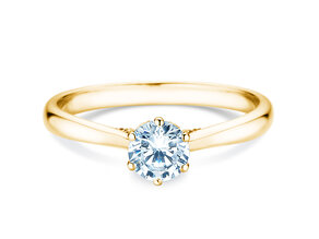 Verlobungsring Classic 6 Hidden Halo in 14K Gelbgold mit Diamanten 0,55ct G/SI