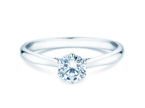 Verlobungsring Classic 6 Hidden Halo in 14K Weißgold mit Diamanten 0,55ct G/SI