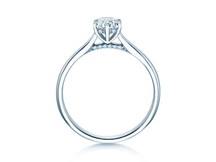 Verlobungsring Classic 6 Hidden Halo in 14K Weißgold mit Diamanten 0,55ct G/SI