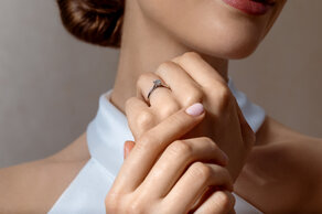 Verlobungsring Classic 6 Hidden Halo in 14K Weißgold mit Diamanten 0,55ct G/SI