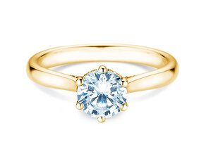Verlobungsring Classic 6 Hidden Halo in 14K Gelbgold mit Diamanten 1,08ct G/SI