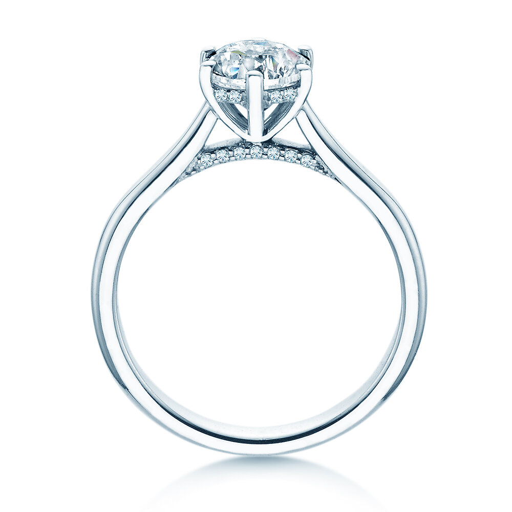 Verlobungsring Classic 6 Hidden Halo in Platin 950/- mit Diamanten 1,08ct G/SI