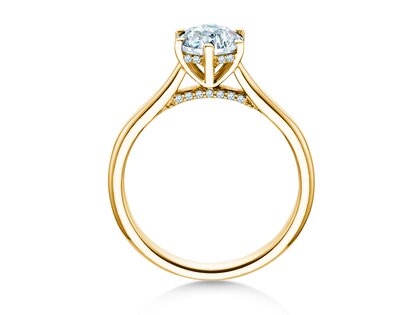 Verlobungsring Classic 6 Hidden Halo in 14K Gelbgold mit Diamanten 1,08ct G/SI