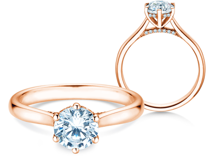 Verlobungsring Classic 6 Hidden Halo in Roségold