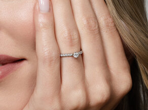 Verlobungsring Classic 4 Pavé in 14K Roségold mit Diamanten 0,51ct G/SI