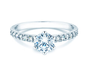 Verlobungsring Classic Pavé in 18K Weißgold mit Diamanten 1,11ct G/SI