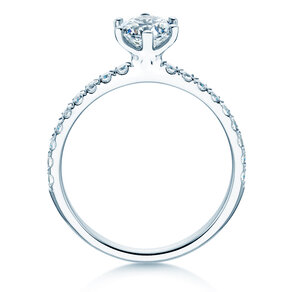 Verlobungsring Classic Pavé in 18K Weißgold mit Diamanten 1,11ct G/SI