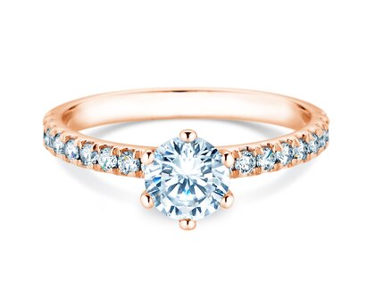 Verlobungsring Classic Pavé in 18K Roségold mit Diamanten 1,11ct G/SI