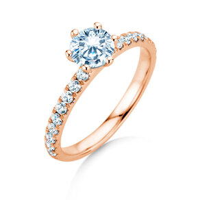 Verlobungsring Classic Pavé in 18K Roségold mit Diamanten 1,11ct G/SI