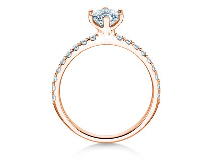 Verlobungsring Classic Pavé in 18K Roségold mit Diamanten 1,11ct G/SI
