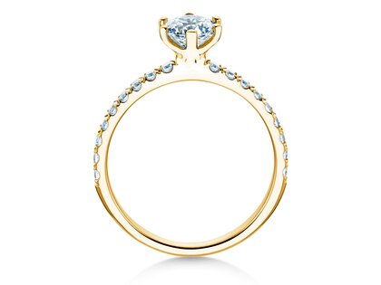 Verlobungsring Classic Pavé in 14K Gelbgold mit Diamanten 1,11ct G/SI
