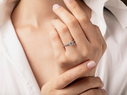 Verlobungsring Classic Pavé in 14K Gelbgold mit Diamanten 1,11ct G/SI