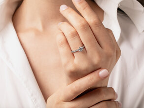 Verlobungsring Classic Pavé in 14K Gelbgold mit Diamanten 1,11ct G/SI