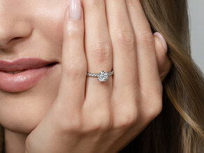 Verlobungsring Classic 4 Pavé in 14K Gelbgold mit Diamanten 1,44ct G/SI