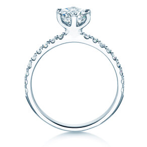Verlobungsring Classic Pavé in 14K Weißgold mit Labordiamanten 1,36ct E/VS