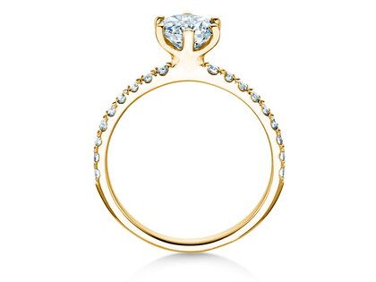 Verlobungsring Classic Pavé in 18K Gelbgold mit Diamanten 1,36ct G/SI