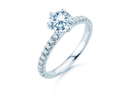 Verlobungsring Classic Pavé in 14K Weißgold mit Labordiamanten 1,36ct E/VS
