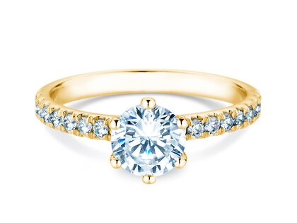 Verlobungsring Classic Pavé in 18K Gelbgold mit Diamanten 1,36ct G/SI