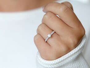 Verlobungsring Classic Pavé in 18K Gelbgold mit Diamanten 0,60ct G/SI