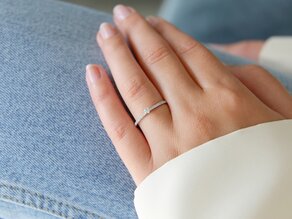Verlobungsring Classic Pavé in 18K Weißgold mit Diamanten 0,30ct G/SI