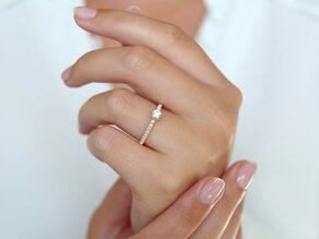 Verlobungsring Classic Pavé in 18K Gelbgold mit Diamanten 0,85ct