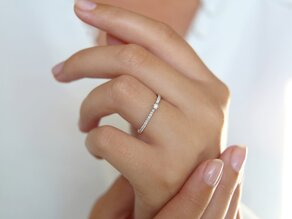 Verlobungsring Classic Pavé in 14K Weißgold mit Diamanten 0,20ct G/SI