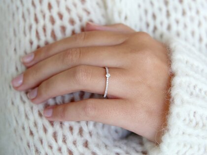 Verlobungsring Classic Pavé in 18K Weißgold mit Diamanten 0,30ct G/SI