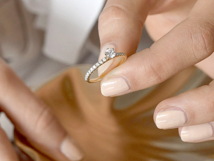 Verlobungsring Classic Pavé in 18K Gelbgold mit Diamanten 0,60ct G/SI