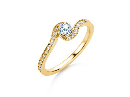 Verlobungsring Crush  in 18K Gelbgold mit Diamanten 0,58ct G/SI