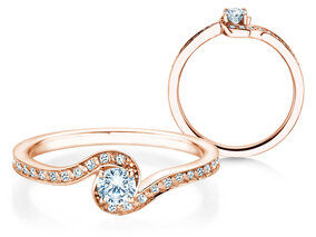 Verlobungsring Crush  in 9K Roségold mit Diamanten 0,27ct G/SI