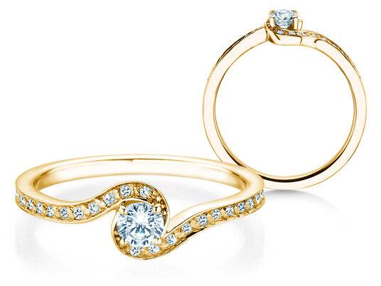 Verlobungsring Crush  in 18K Gelbgold mit Diamanten 0,58ct G/SI
