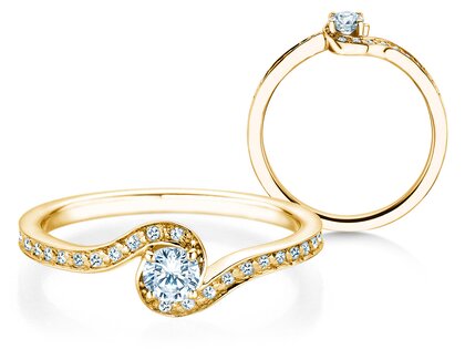 Verlobungsring Crush  in 18K Gelbgold mit Diamanten 0,58ct G/SI