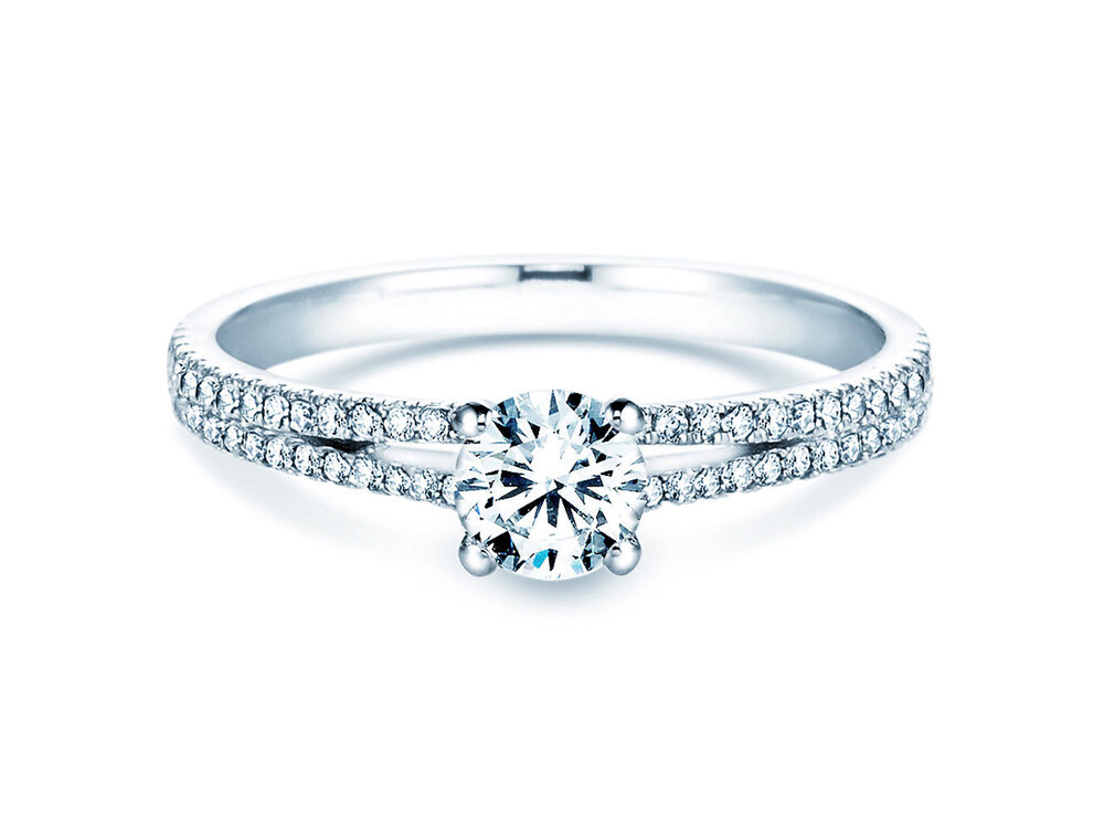 Verlobungsring Dynasty Petite in 18K Weißgold mit Diamanten 0,85ct G/SI