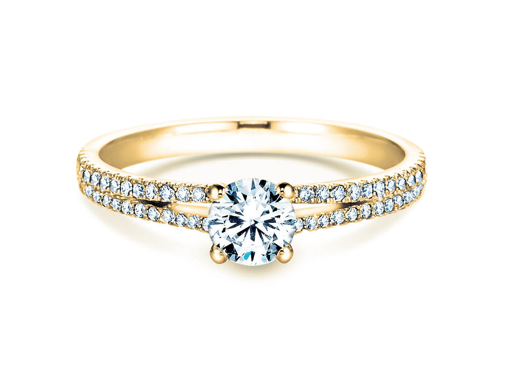 Verlobungsring Dynasty Petite in 18K Gelbgold mit Diamanten 0,85ct G/SI