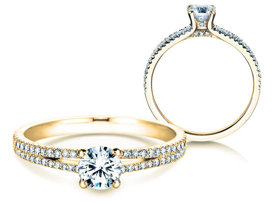 Verlobungsring Dynasty Petite in 18K Gelbgold mit Diamanten 0,85ct G/SI