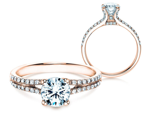 Verlobungsring Dynasty in 18K Roségold mit Diamanten 1,27ct G/SI