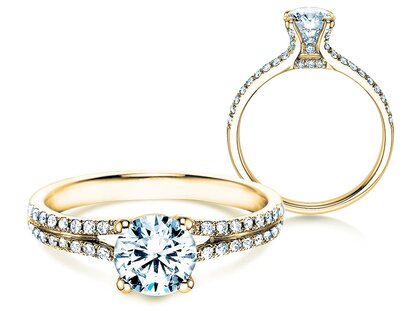 Verlobungsring Dynasty in 18K Gelbgold mit Labordiamanten 1,27ct E/VS