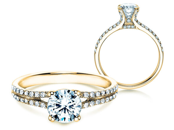 Verlobungsring Dynasty in 9K Gelbgold mit Labordiamanten 1,27ct E/VS