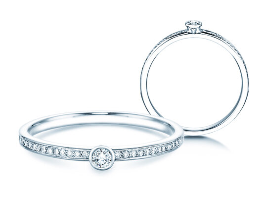 Verlobungsring Eternal Pavé in 14K Weißgold mit Diamanten 0,21ct G/SI