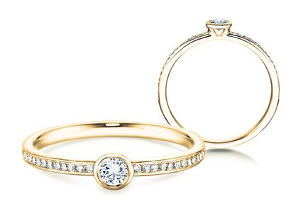Verlobungsring Eternal Pavé in 14K Gelbgold mit Diamanten 0,70ct G/SI