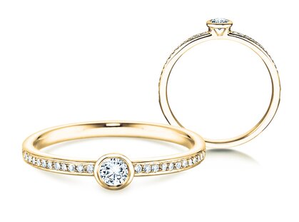 Verlobungsring Eternal Pavé in 18K Gelbgold mit Diamanten 0,21ct