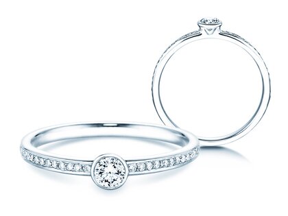Verlobungsring Eternal Pavé in 18K Weißgold mit Diamanten 0,30ct G/SI
