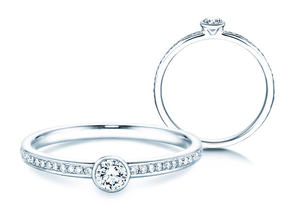 Verlobungsring Eternal Pavé in 18K Weißgold mit Diamanten 0,30ct G/SI