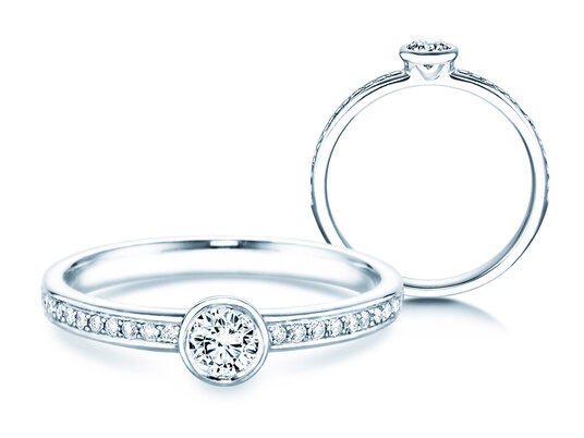 Verlobungsring Eternal Pavé in 14K Weißgold mit Diamanten 0,40ct G/SI