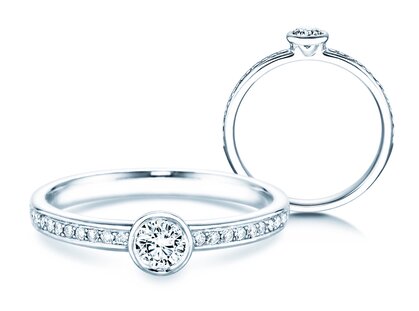 Verlobungsring Eternal Pavé in 14K Weißgold mit Diamanten 0,40ct