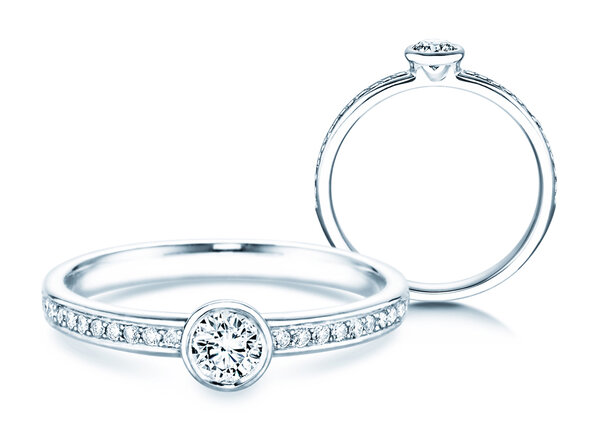 Verlobungsring Eternal Pavé in 14K Weißgold mit Diamanten 0,40ct G/SI