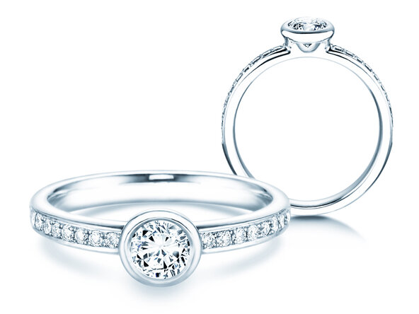Verlobungsring Eternal Pavé in 18K Weißgold mit Diamanten 0,60ct G/SI