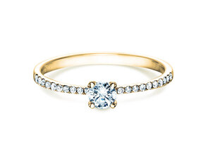 Verlobungsring Grace Petite in 18K Gelbgold mit Diamanten 0,43ct G/SI