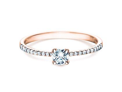 Verlobungsring Grace Petite in 18K Roségold mit Diamanten 0,43ct G/SI