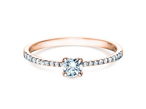 Verlobungsring Grace Petite in 18K Roségold mit Diamanten 0,43ct G/SI